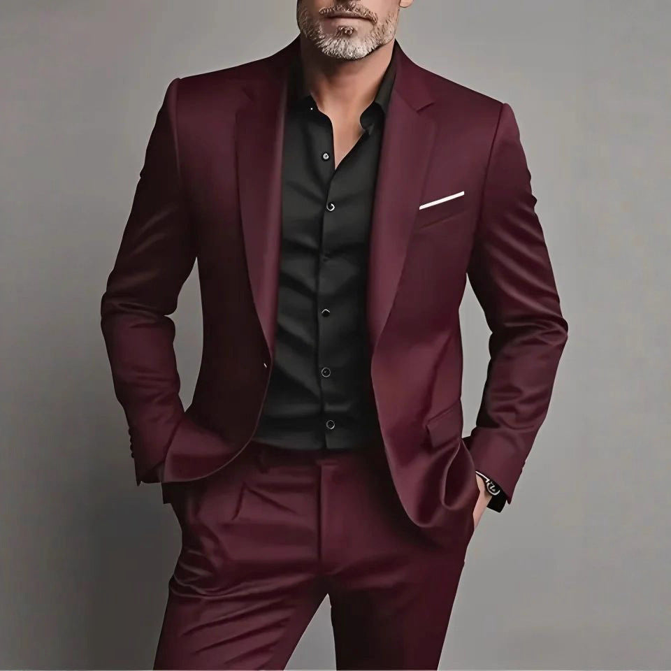 Men's Suit Set Slim Fit Casual Two-piece Suit